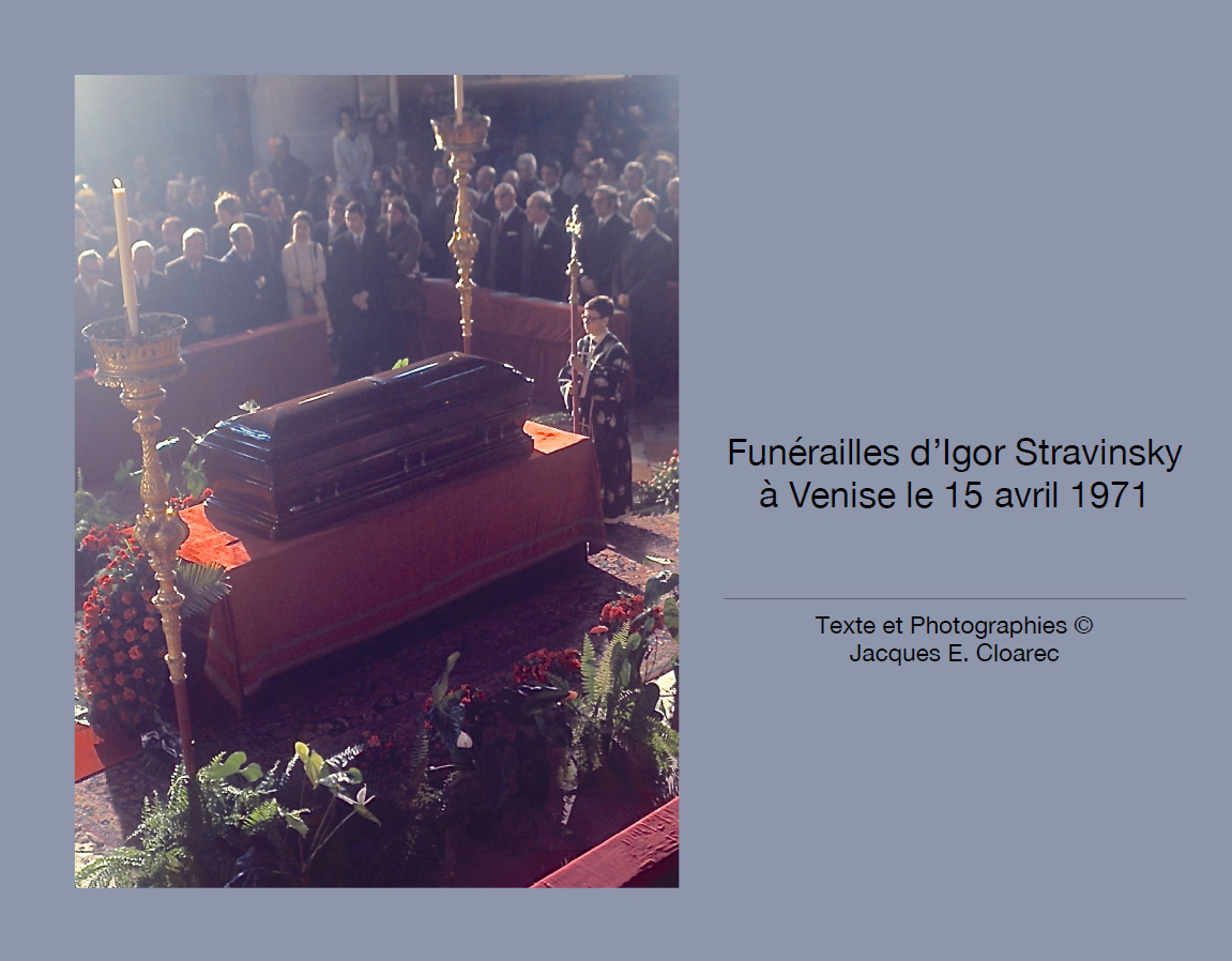 Funérailles Igor Stravinsky à Venise le 15 Avril 1971